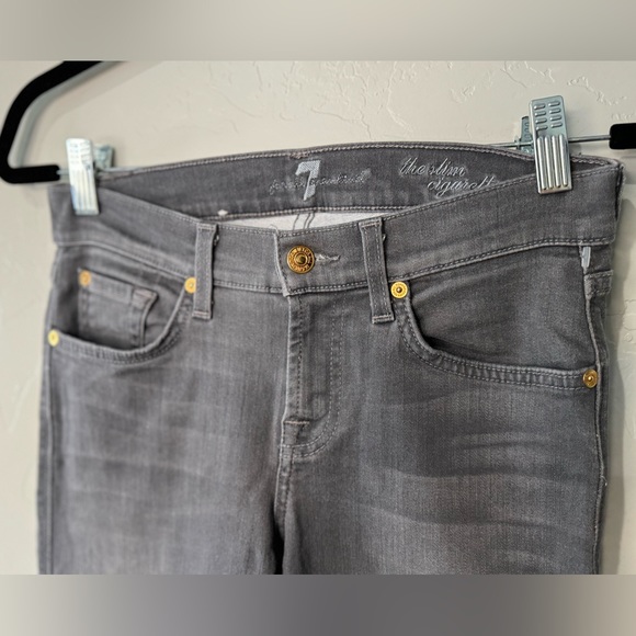 7 for All Mankind The Slim Cigarette Raw Hem GRAY SZ 26 - NEW! - Picture 5 of 16
